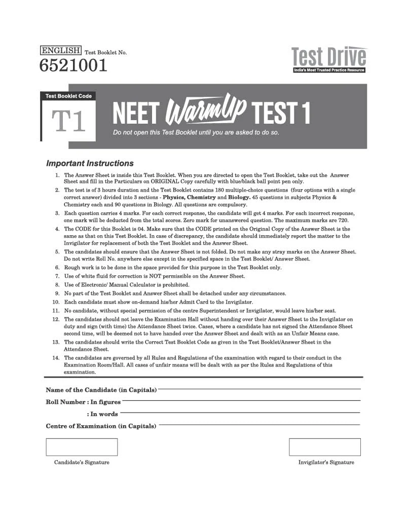 NEET (UG) 2026 Test Drive 20 Tests, 16 Booklets & 3600 Questions | Physics, Chemistry & Biology | AI-Adaptive Practice with Error Analysis, Smart OMR, Real-Time PYQs (Online) & Revision PDF | Based on Latest NTA Pattern - Image 3